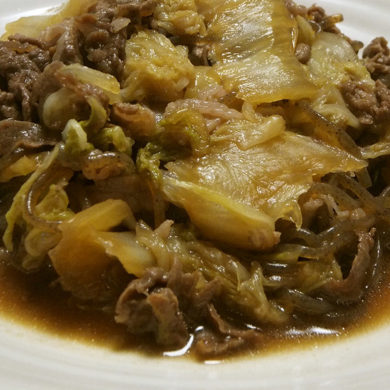 丼もイケる 牛肉と白菜のすき煮