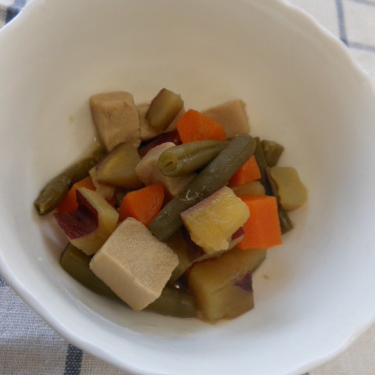秋におすすめ さつまいもで市松煮