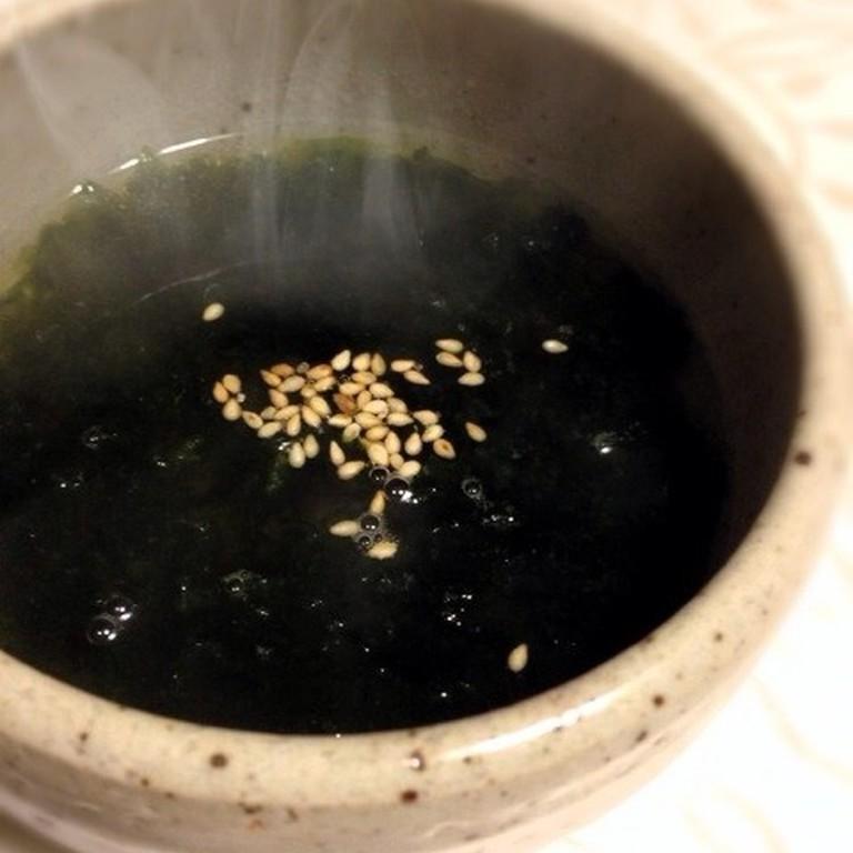 昆布茶で作るあおさのりスープ