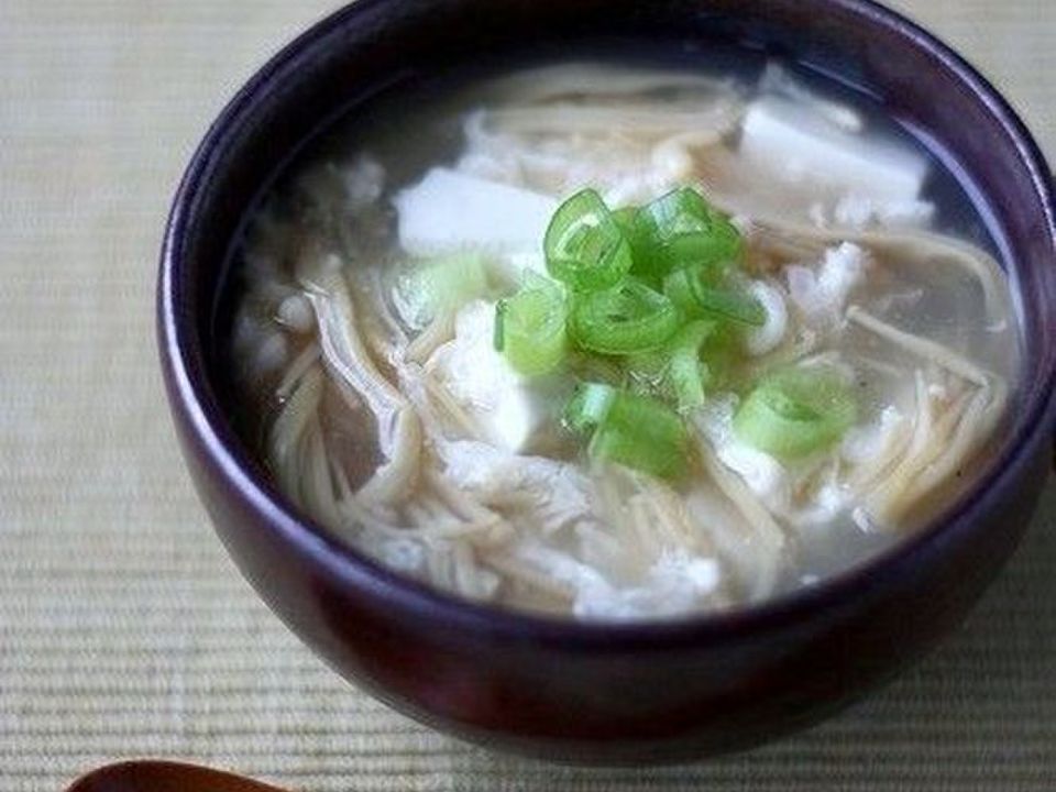 豆腐とえのきのかき玉スープ