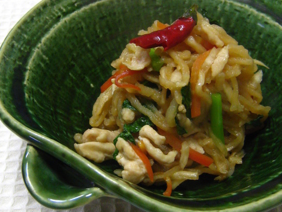 鶏ささみと切り干し大根の中華煮