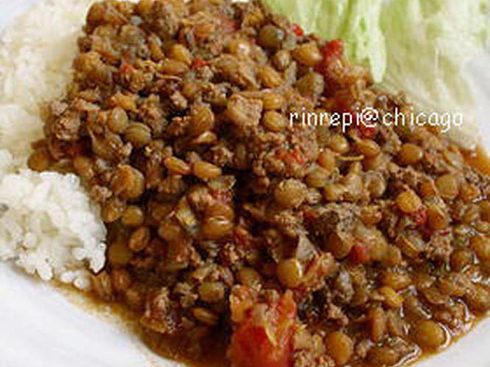 レンズ豆と牛ひき肉のタイ風カレー