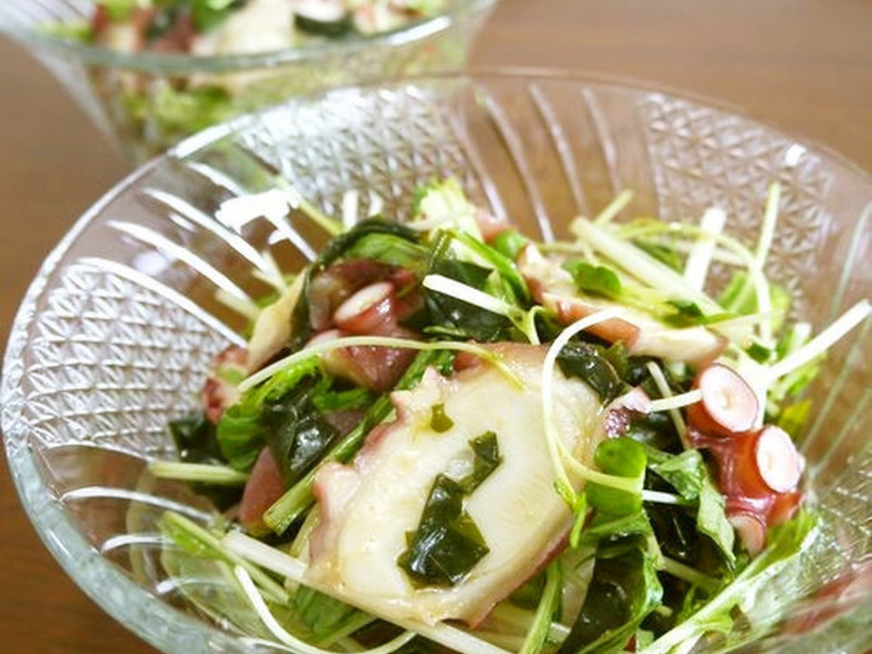 タコと水菜のサラダ わさび風味