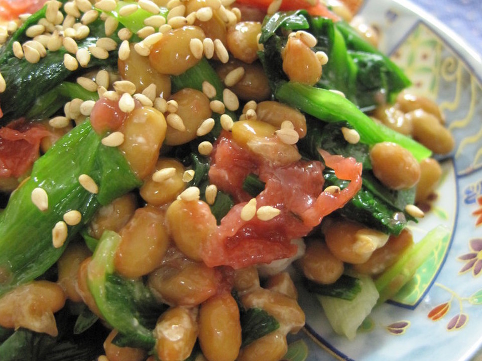電子レンジで作る にらと納豆の和えもの