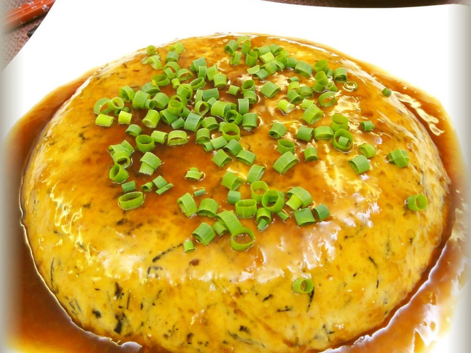 豆腐とひじきのレンジ蒸し 生姜甘酢あん