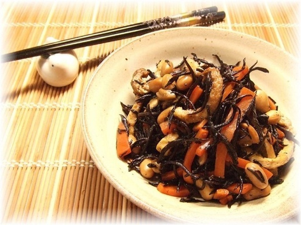 圧力鍋でヒジキと大豆の柔らか煮