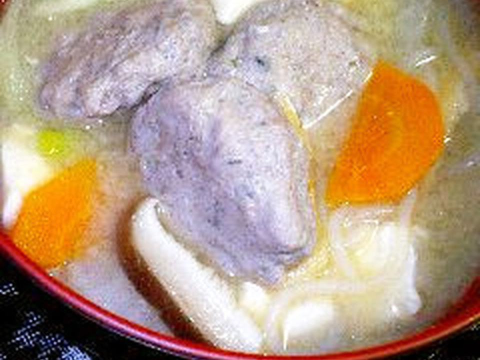 ぷっくりふんわりさんまのすり身汁