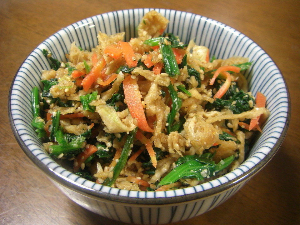 切干大根とほうれん草のゴマ和え