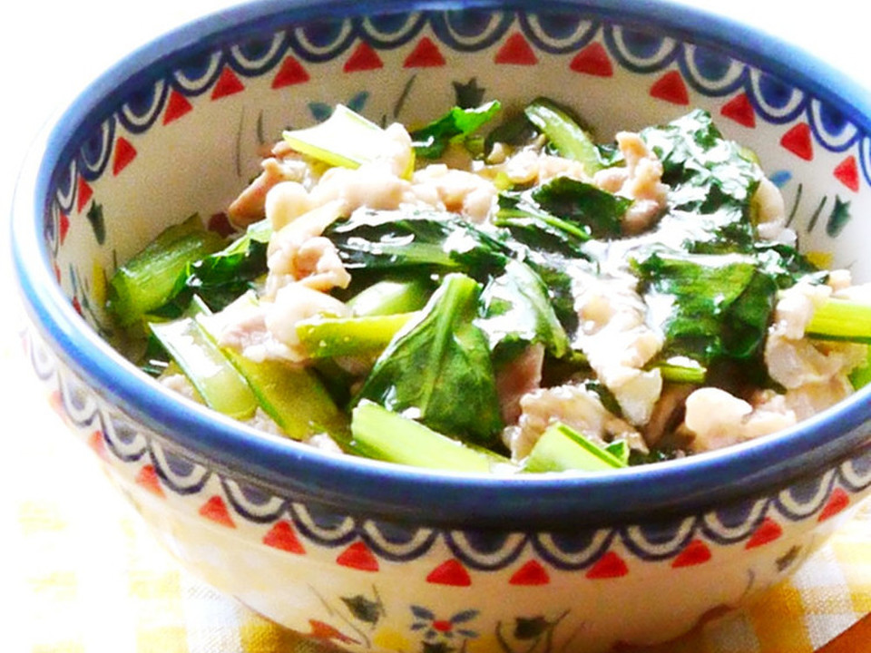 簡単 豚肉小松菜あんかけ丼