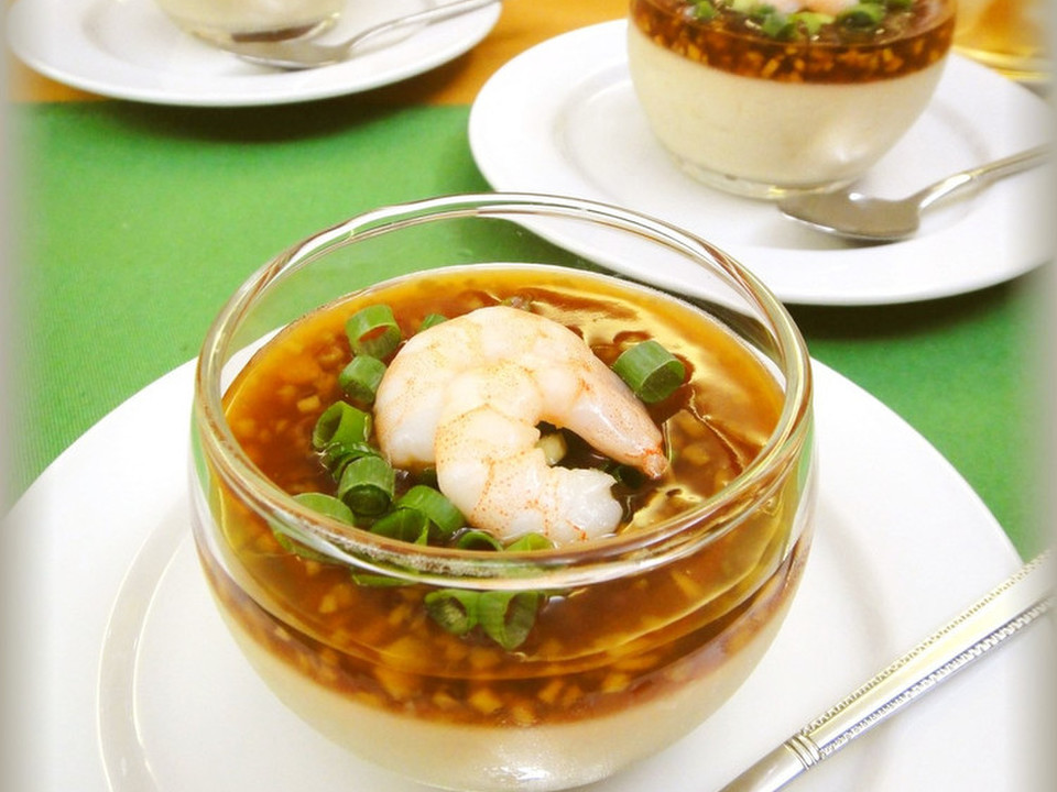 長芋豆腐のゼリー 生姜甘酢あん添え