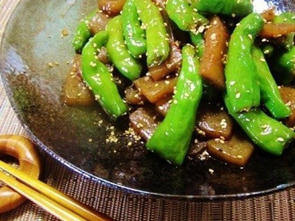 ししとうとこんにゃくの甘辛炒め
