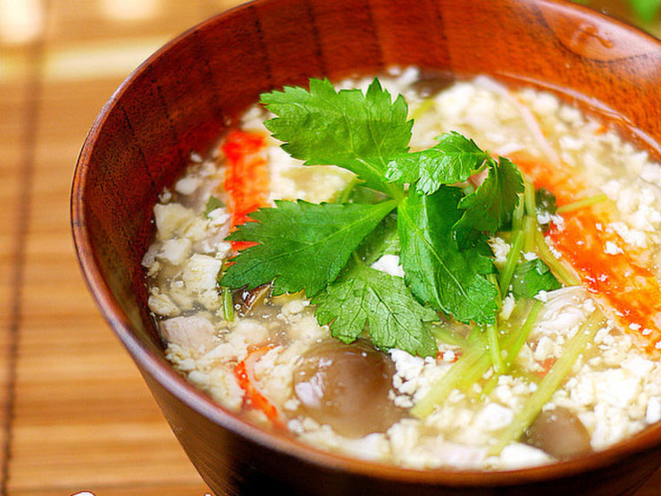 卵と豆腐の茶碗蒸し風とろみ汁