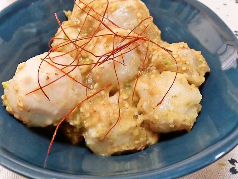 里芋のネギ味噌あえ