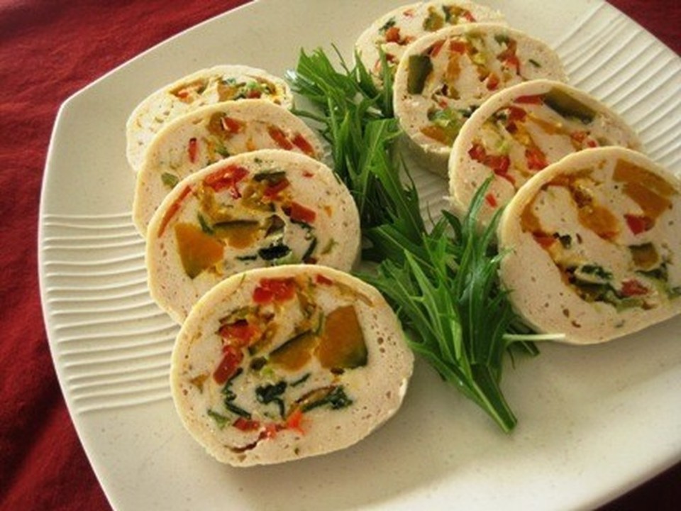 胸肉と野菜のテリーヌ風