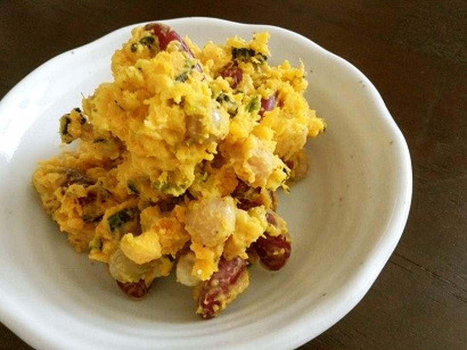 かぼちゃとミックスビーンズのサラダ