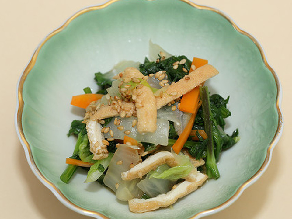 白菜と揚げのさっぱり胡麻酢サラダ