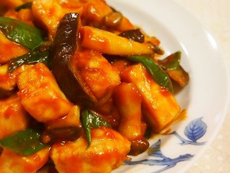 魚嫌いさんに カジキとなすのチリソース