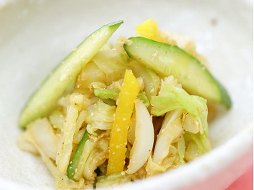 たくあんがポイント 野菜胡麻和え