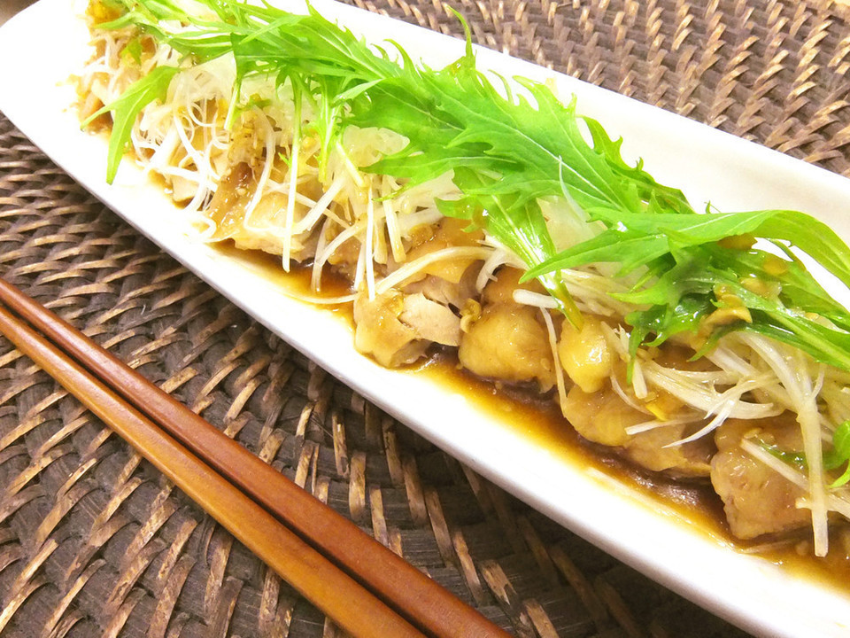 レンジで蒸し鶏さっぱりネギソース