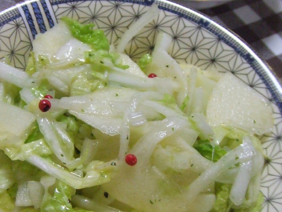 爽やか リンゴと白菜の蜂蜜レモンサラダ