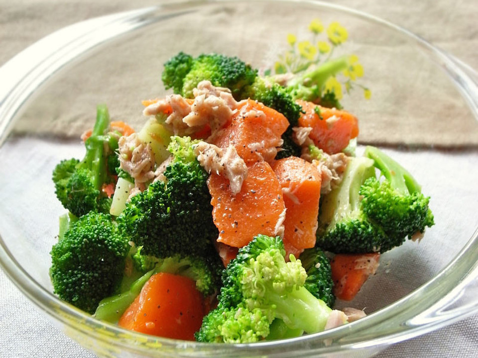 ブロッコリーと人参とツナのキレイなサラダ