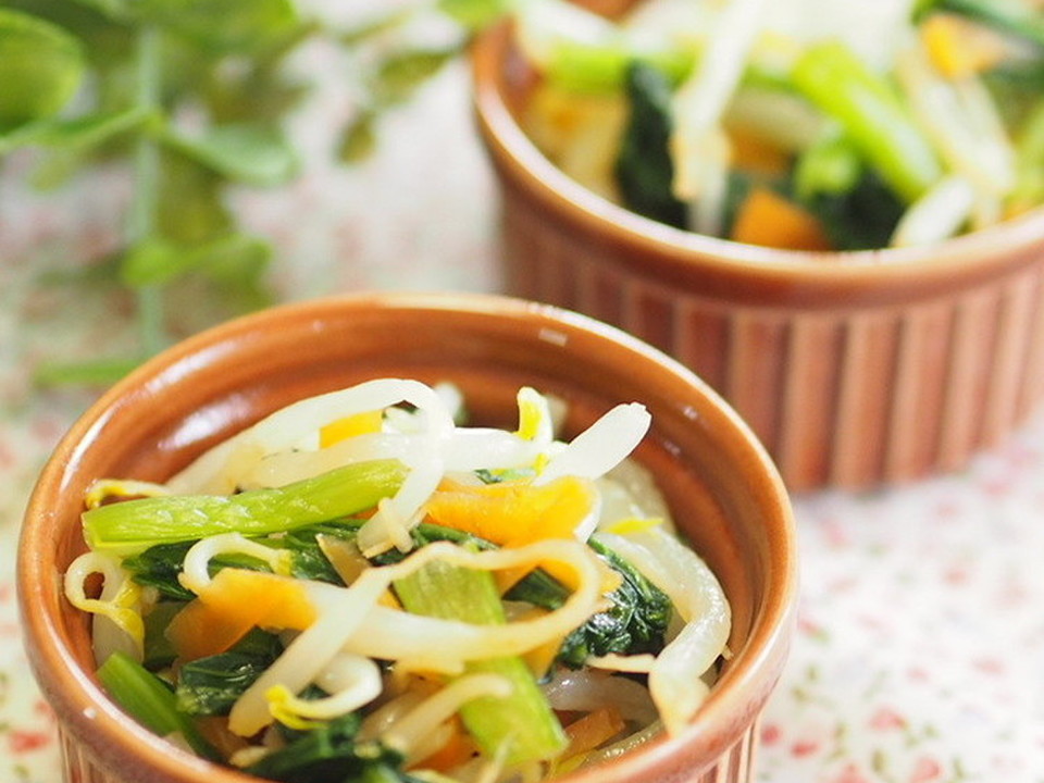 もやしと小松菜のしょうがおかか和え