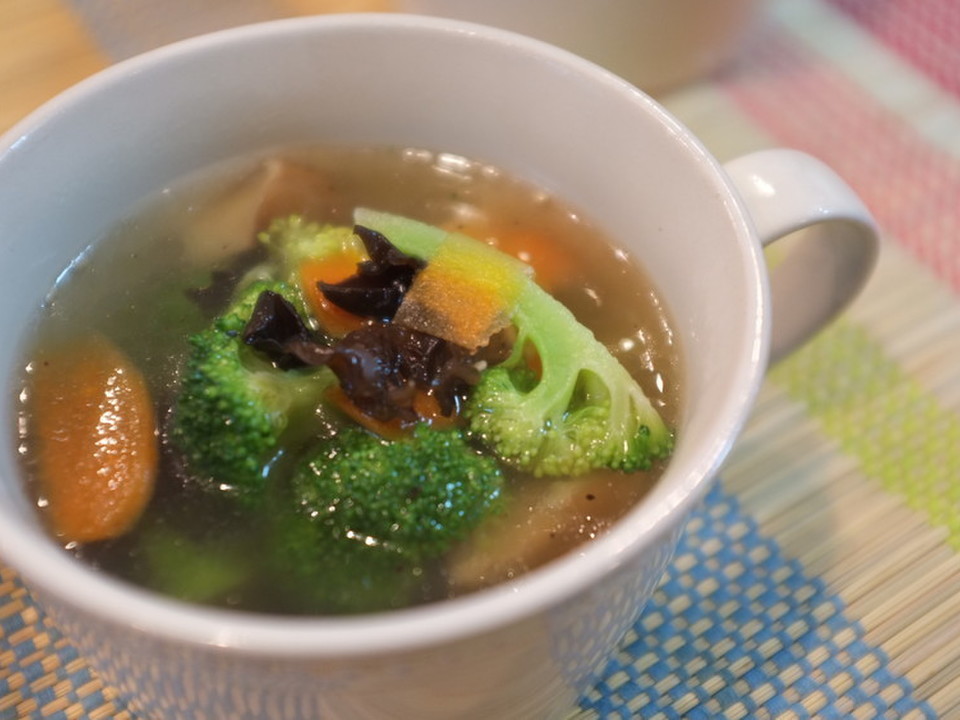 ブロッコリーとキクラゲの中華スープ