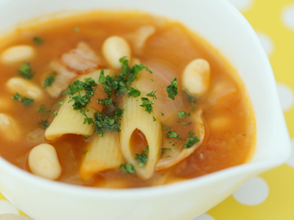 ペンネ入り ベーコンビーンズ