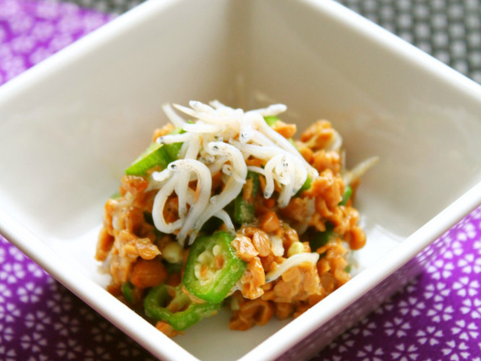 オクラしらす納豆