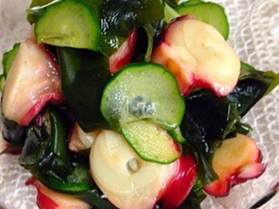 たこときゅうりとわかめの酢の物