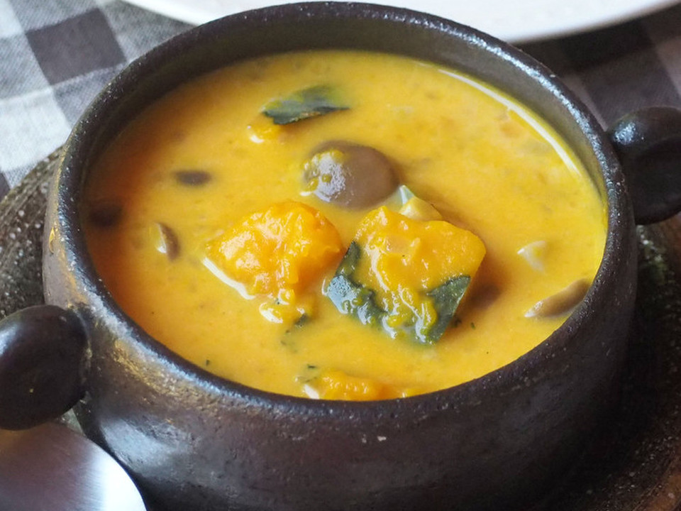 かぼちゃとキノコのクリームスープ