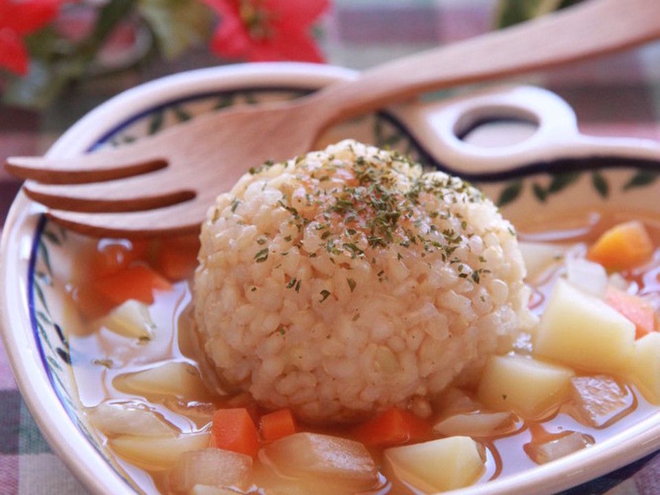 余りご飯で食べるスープ