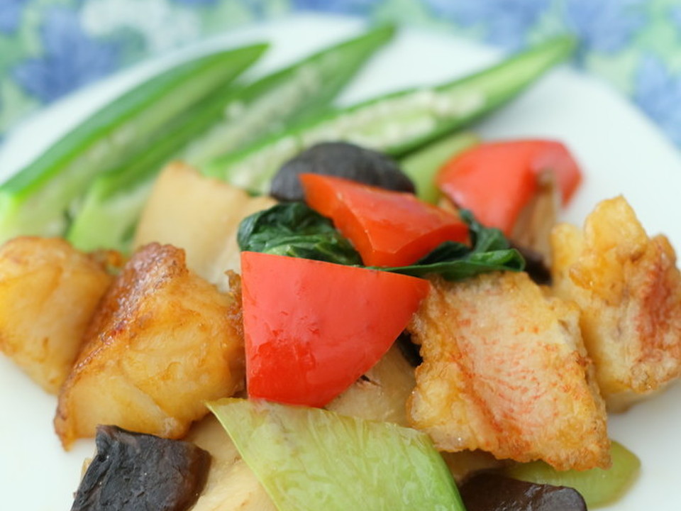 赤魚と彩り野菜のオイスターソースソテー