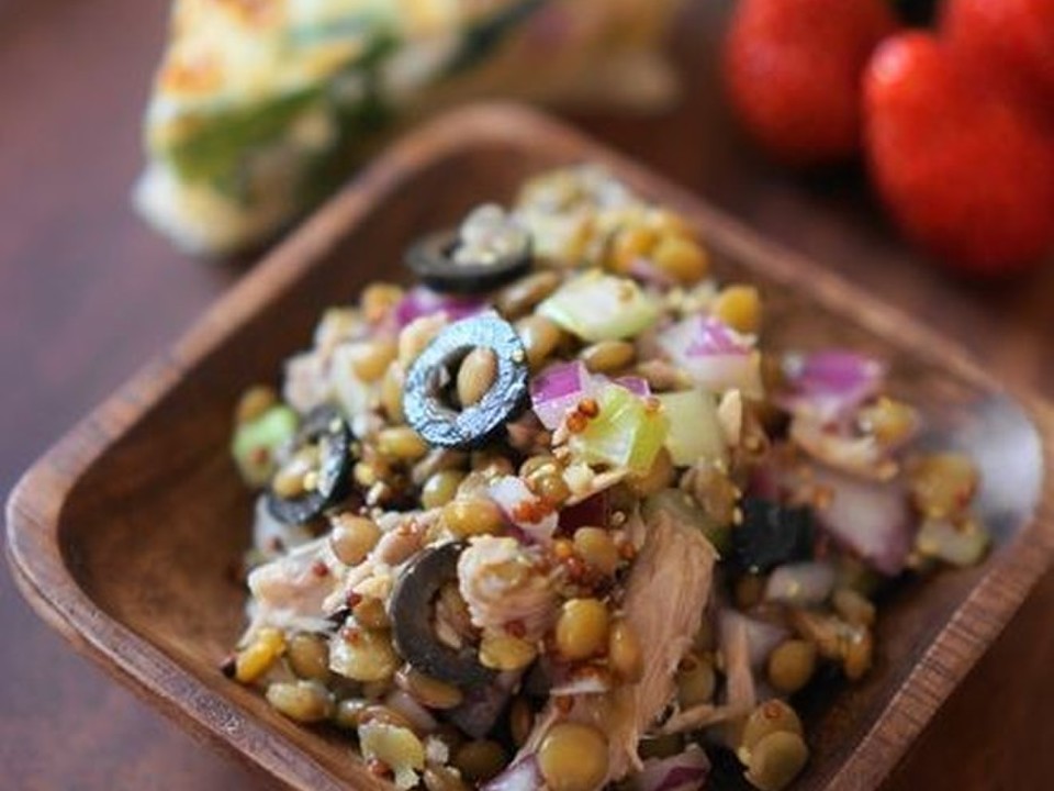 レンズ豆とツナ オリーブのマリネ