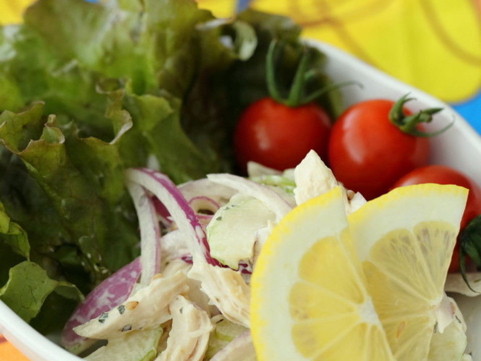 バジル風味のチキンサラダ♬