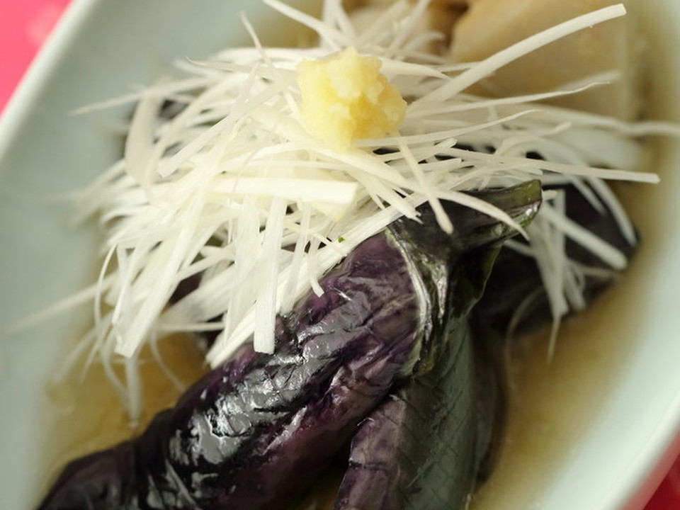 揚げ茄子と里芋の煮物