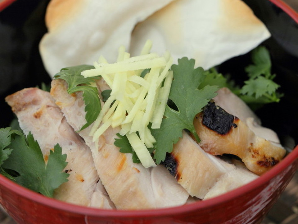 チキン粥エスニック風