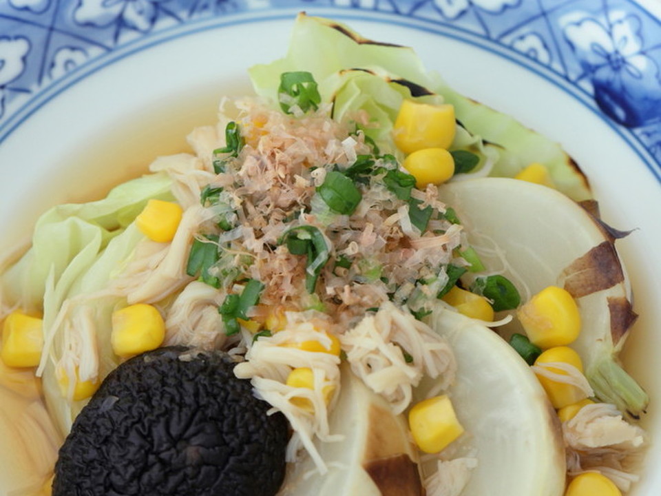 焼き野菜と貝柱の煮浸し