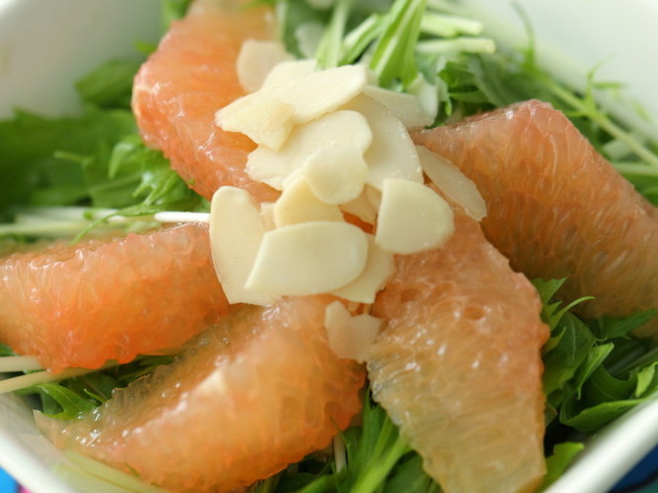 水菜とグレープフルーツのさっぱりサラダ