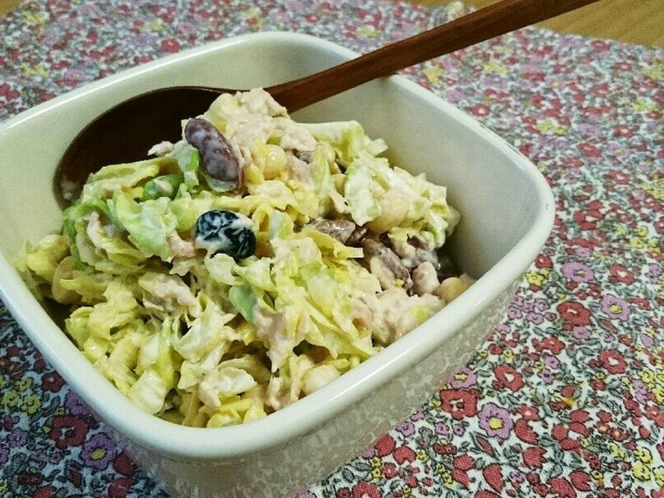 簡単おいしい キャベツと豆のデリ風サラダ