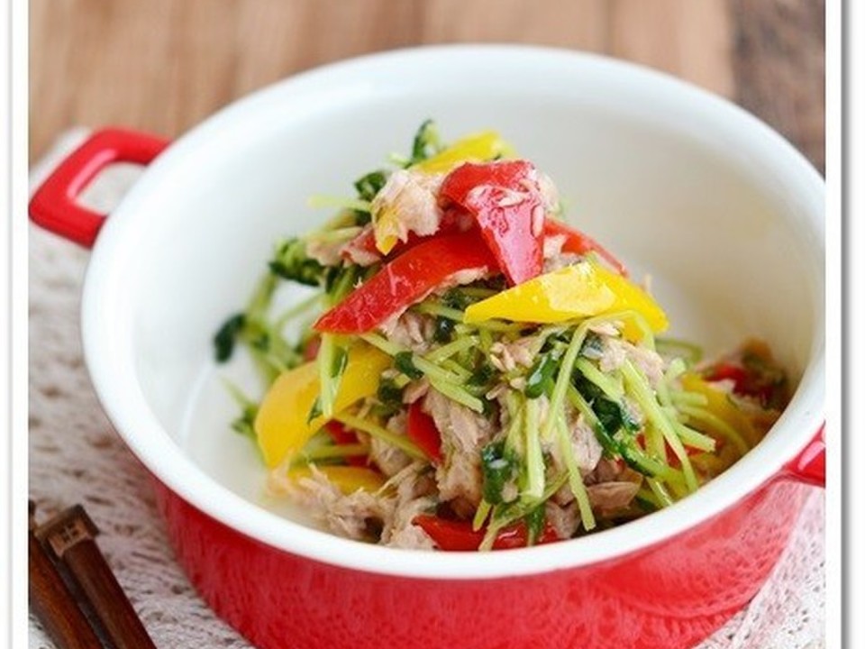 パプリカと豆苗のツナマリネ