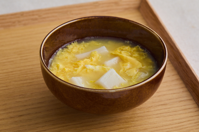 切り餅とふんわり卵のスープ
