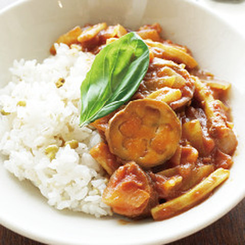 野菜たっぷり いかとなすのカレー